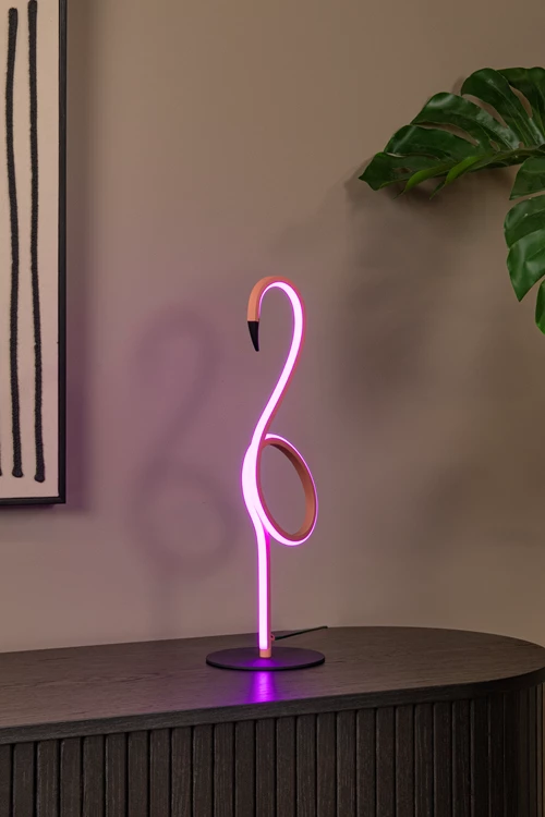 Lucide FLAMINGO - Lampe de table - LED Dim. - Rvb - Rose - ambiance 3